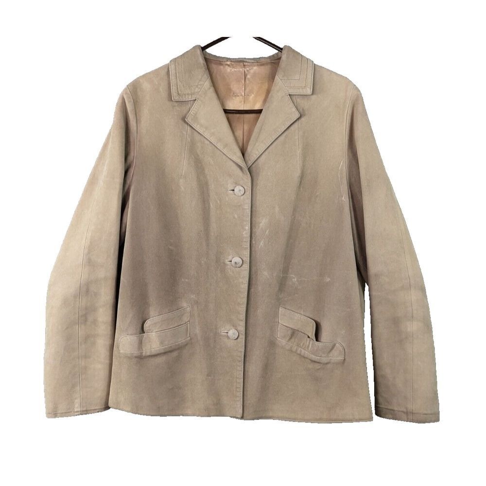 Edition Couture Antiloper Suede‎ Leather Jacket Womens Sz Large Y2K Boho Cowgirl